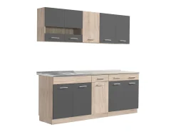 Armário de cozinha 200x84x60 cm Cinza