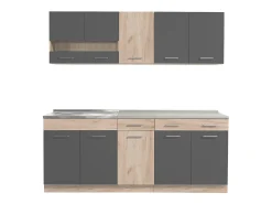 Armário de cozinha 200x84x60 cm Cinza