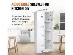 Armário de Despensa de Cozinha SucceBuy, Armazenamento para Despensa, Altura 152,4 cm, Carga 50 kg