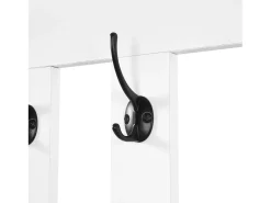 Armário de entrada multifuncional - com bengaleiro e banco para guardar sapatos - MDF - Branco