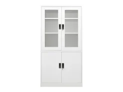 Armário de escritório 90x40x180 cm aço branco