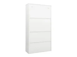 Armário de escritório 90x40x180 cm aço branco