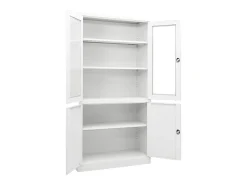 Armário de escritório 90x40x180 cm aço branco