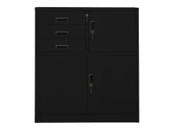 Armário de escritório 90x40x102 cm aço preto
