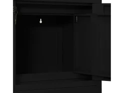 Armário de escritório 90x40x102 cm aço preto