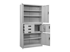 Armário de escritório 90x40x180 cm aço cinzento-claro