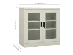 Armário de escritório 90x40x90 cm aço cinzento-claro