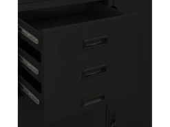Armário de escritório 90x40x180 cm aço preto
