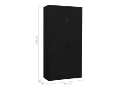 Armário de escritório 90x40x180 cm aço preto