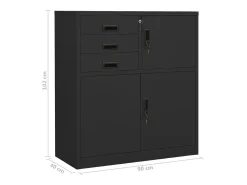 Armário de escritório 90x40x102 cm aço antracite