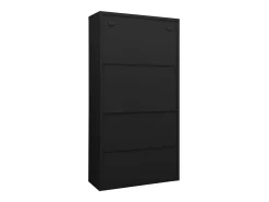 Armário de escritório 90x40x180 cm aço preto