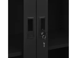Armário de escritório 90x40x180 cm aço preto