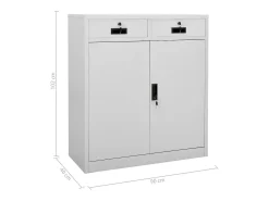 Armário de escritório 90x40x102 cm aço cinzento-claro
