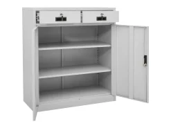 Armário de escritório 90x40x102 cm aço cinzento-claro