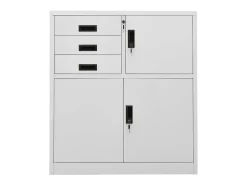 Armário de escritório 90x40x102 cm aço cinzento-claro