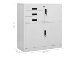 Armário de escritório 90x40x102 cm aço cinzento-claro