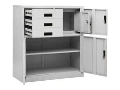Armário de escritório 90x40x102 cm aço cinzento-claro