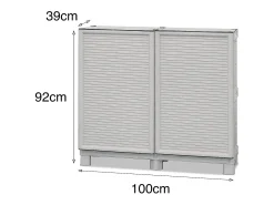 Armário de exterior Dbiondin, Armário ao ar livre, Armário de varanda multiuso, Armário outdoOu, 100% Made in Italy, Cinza claro, 100x39h92 cm