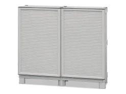 Armário de exterior Dbiondin, Armário ao ar livre, Armário de varanda multiuso, Armário outdoOu, 100% Made in Italy, Cinza claro, 100x39h92 cm