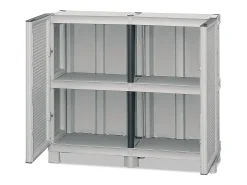 Armário de exterior Dbiondin, Armário ao ar livre, Armário de varanda multiuso, Armário outdoOu, 100% Made in Italy, Cinza claro, 100x39h92 cm