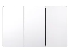 Armário de Farmácia, SucceBuy Armário de Farmácia, 65 x 102 cm, para Casa de Banho com Espelho, Prateleiras Ajustáveis, Opções Embutidas e Fixadas na Parede