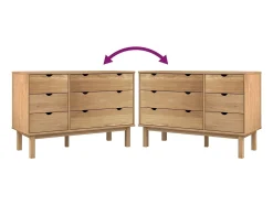 Armário de gavetas OTTA 111x43x73,5 cm pinho maciço
