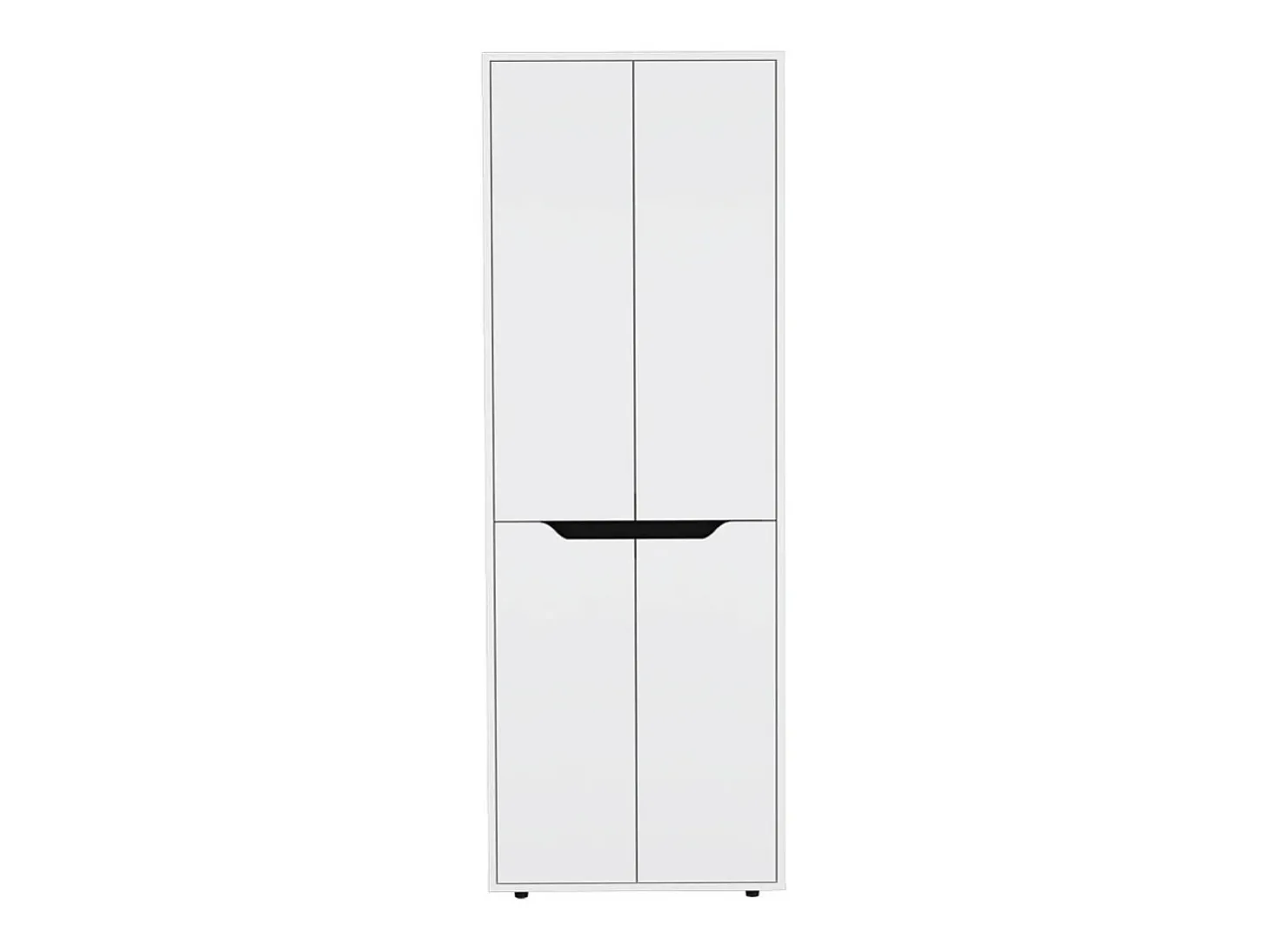 Armário de melamina Herring com 4 portas e 5 prateleiras, branco , 170 cm X 60 cm X 30 cm