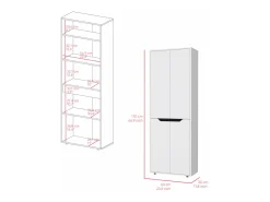 Armário de melamina Herring com 4 portas e 5 prateleiras, branco , 170 cm X 60 cm X 30 cm