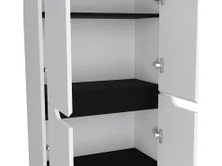 Armário de melamina Herring com 4 portas e 5 prateleiras, branco , 170 cm X 60 cm X 30 cm