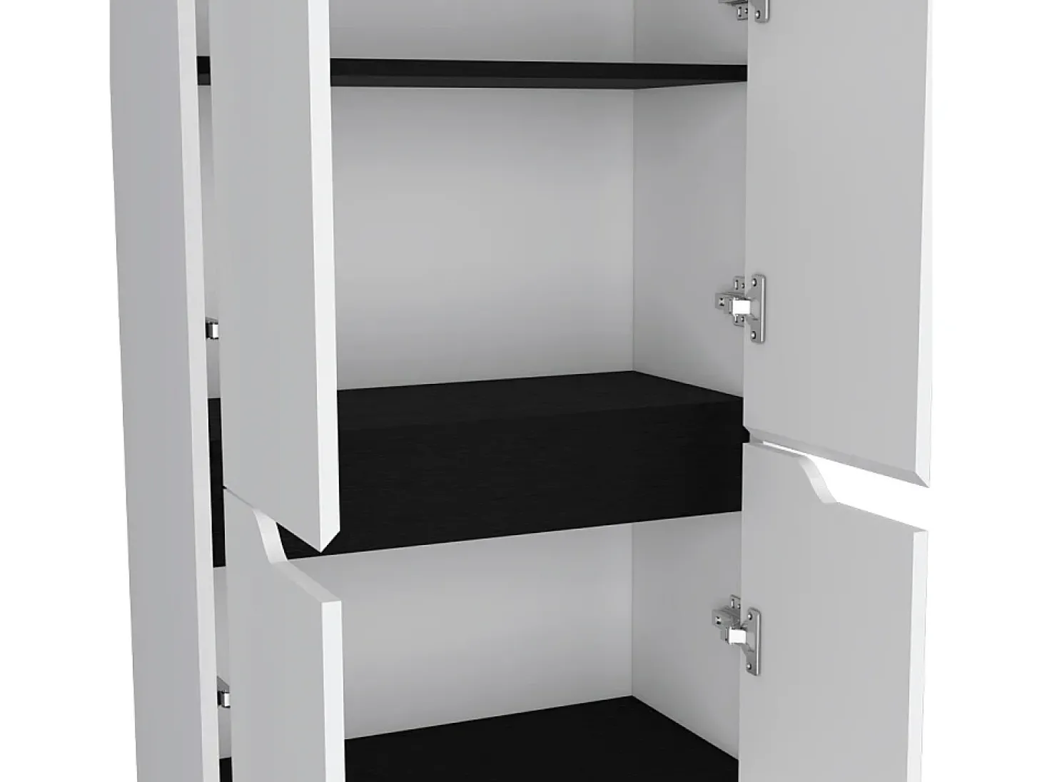Armário de melamina Herring com 4 portas e 5 prateleiras, branco , 170 cm X 60 cm X 30 cm