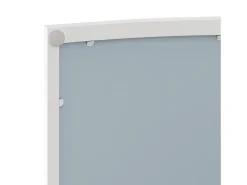 Armário de parede com 2 portas curvas espelhadas e porta-toalhas, metal, 60 × 22,5 × 80 cm, branco