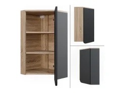 Armário de parede de canto sonoma/antracite 42.4x42.4x75 karen