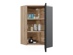Armário de parede de canto sonoma/antracite 42.4x42.4x75 karen