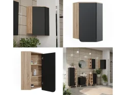 Armário de parede de canto sonoma/antracite 42.4x42.4x75 karen