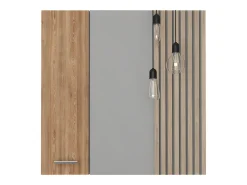 Armário de parede espelhado Barcelona com prateleiras, 59.94 cm X 59.94 cm X 14.73 cm, Mel