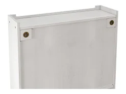 Armário de parede moderno com 2 portas de vidro e varão para pendurar roupas, branco, 63 x 18 x 60 cm