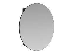 Armário de parede oval preto para casa de banho com espelho C48 x A60 x L15 cm RURI