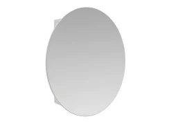 Armário de parede para casa de banho oval com espelho - Prateleiras para casa de banho - Branco - RURI