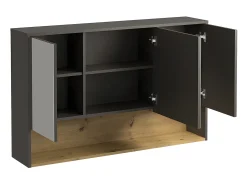 Armário de parede para casa de banho com espelhos - 100 cm - Casa de banho - Antracite - YANGRA