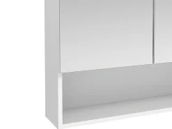 Armário de parede para casa de banho com espelho - Prateleiras para casa de banho - Branco - ZUMPA