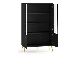 Armário de porcelana 4 portas Manoé preto 149cm