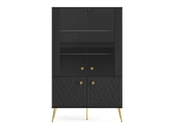 Armário de porcelana 4 portas Manoé preto 149cm