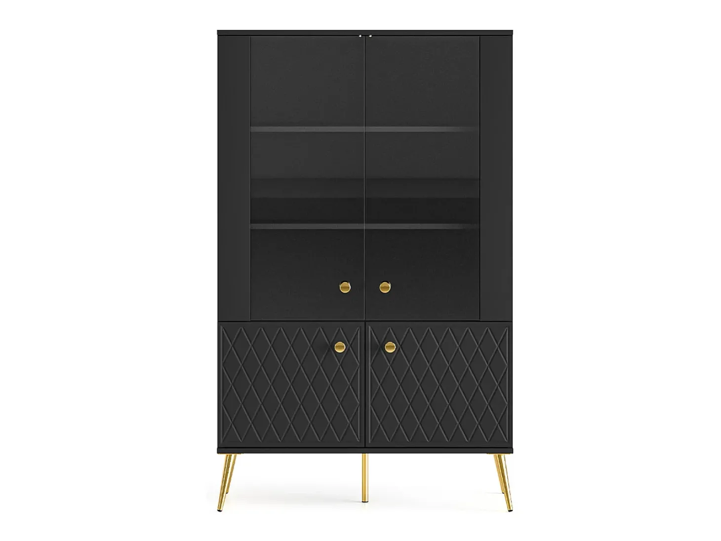 Armário de porcelana 4 portas Manoé preto 149cm