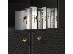 Armário de porcelana 4 portas Manoé preto 149cm