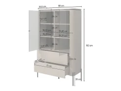 Armário de porcelana 2 portas 2 gavetas toupeira 160cm