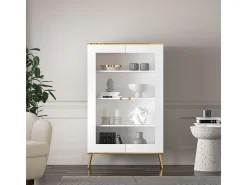 Armário de porcelana 2 portas Zora branco 152cm