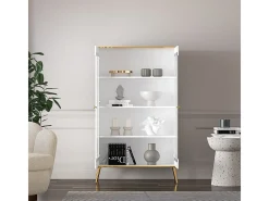 Armário de porcelana 2 portas Zora branco 152cm