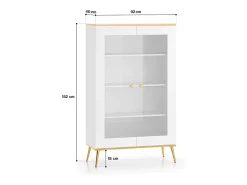 Armário de porcelana 2 portas Zora branco 152cm