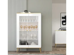 Armário de porcelana 2 portas Zora branco 152cm
