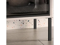 Armário de porcelana 3 portas 1 gaveta Paige caxemira e preto 150cm